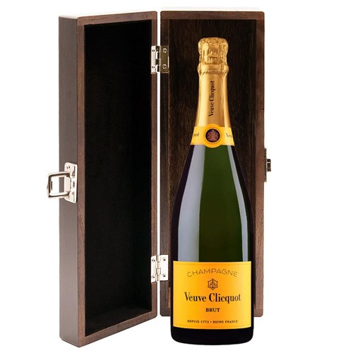 Veuve Clicquot Brut Yellow Label Champagne 75cl in Elm Wood Gift Box